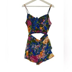 NWT Lottie & Holly Blue Floral Spaghetti Skort 2 Piece Set M